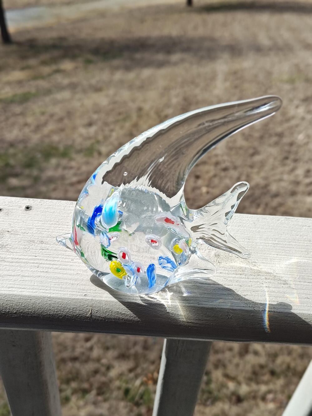 Hand blown glass tropical angel fish